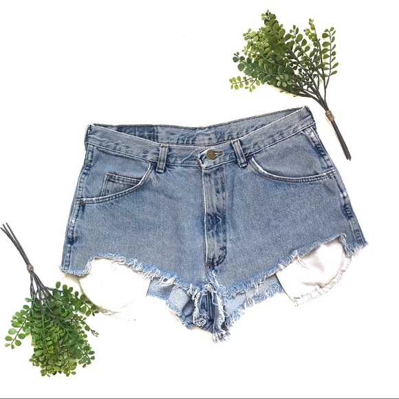 Wrangler Pants - Wrangler Distressed Denim Cutoff Jean Shorts